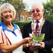 Viv Dale won the ladies' singles championship at Harpenden Bowling Club.