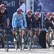 INEOS Grenadiers set off on their team time trial on stage three of the 2021 Tour of Britain.
