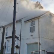 The house fire in Tennyson Road, Harpenden.