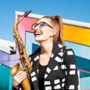 Award-winning saxophonist Jess Gillam MBE.