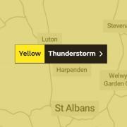 A yellow weather warning has been issued for thunderstorms