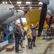 A family view the DH98 Mosquito collection at the de Havilland Aircraft Museum