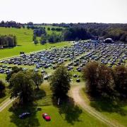 An aerial shot of Pub in the Park's drive in Garden Party at Knebworth House. Picture: Supplied by Pub in the Park