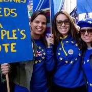 Campaigners from St Albans for Europe took part in the People's Vote March in London. Picture: Damian Boys