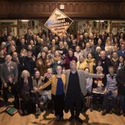Steve Coogan visited Marlborough Methodist Church in St Albans to give his support to Lib Dem candidate Daisy Cooper. Picture: John Cobb