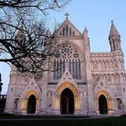 St Albans Cathedral at dusk. Picture: Luke Watson