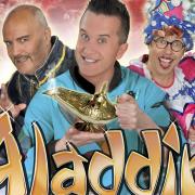 Aladdin cast poster for this year's St Albans pantomime at The Alban Arena