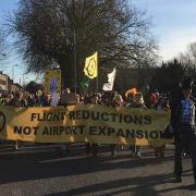 Extinction Rebellion protesters from St Albans and Luton held a demonstration at Luton Airport. Picture: Extinction Rebellion