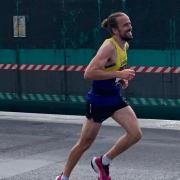 Matthew Cooper of St Albans Striders finished in the top 200 at the 2022 London Marathon.