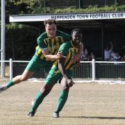 Jake Anthony and Josh Rodrigues were both scorers as Harpenden Town won both of their games this week. Picture: TOBY HOWE