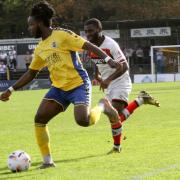 Tafari Moore scored twice in the first half for St Albans at Hampton.