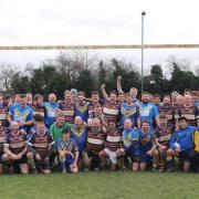 The combined Verulamians and rest of the world sides after the charity game.
