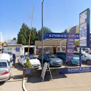 Damage was caused to seven cars on the business' forecourt.