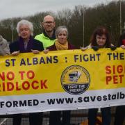 Daisy Cooper MP at a protest against the proposed Rail Freight