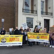 Prior to the sale, a protest was organised outside the Hertfordshire County Council building.
