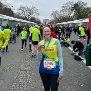 Johanna Houlahan at the finish of the Paris Marathon. Picture: ST ALBANS STRIDERS