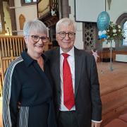 Simon and Catriona Carver after his final service.