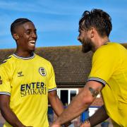 Dylan Fage and Gio Rasulo got the goals as St Albans City beat Leiston in the FA Cup. Picture: SACFC