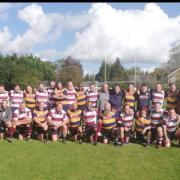 Vets players from St Albans and Welwyn gather for a post-match picture. Picture ST ALBANS RFC