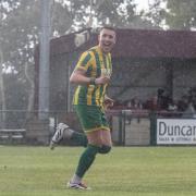 Mickey Shuttlewood scored his first goal since returning to Colney Heath from Harpenden Town. Picture: TOBY HOWE
