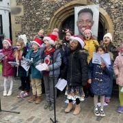 Redbourn Primary School choir entertain crowds in St Albans