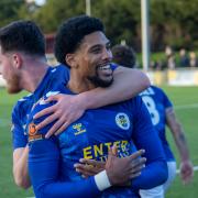 Shaun Jeffers scored one of the four St Albans City goals at Worthing. Picture: SACFC