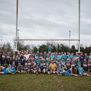 The combined sides who played in aid of Team George. Picture: MICK O'SHEA