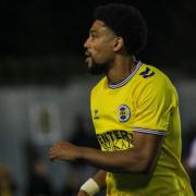 Shaun Jeffers scored twice for St Albans City at Eastbourne Borough. Picture: JIM STANDEN
