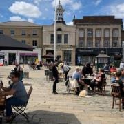 An eat alfresco event in Hitchin's town Centre
