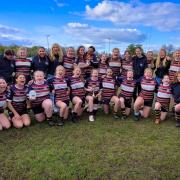 Old Albanian junior saints' girls rugby celebrate another successful season. Picture: OLD ALBANIAN RFC