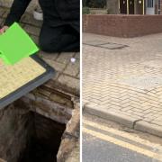 Hertfordshire County Council has repaired a hole that appeared in a St Albans pavement one year ago.