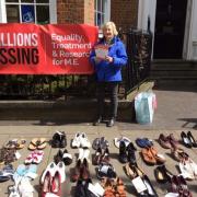 Members of Herts ME/CFS Support Group taking part in the #MillionsMissing campaign last year
