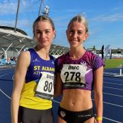 Phoebe Gill (left) clocked another superb time over 800m. Picture: ST ALBANS AC