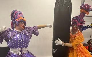 The Cinderella cast visited Roundwood Primary School and Harpenden Leisure Centre.