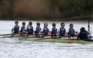 The beaten Oxford crew including St Albans' Alison Carrington (fifth from the left). Picture: STEVEN PASTON/PA