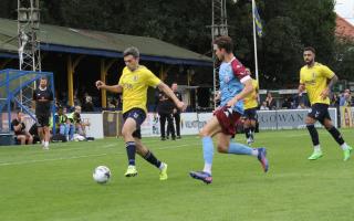 Mitchell Weiss got the only goal for St Albans at Yeovil. Picture: SACFC