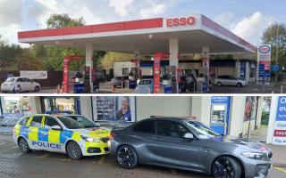 Hertfordshire police have seized a Welwyn Garden City motorist's BMW M2 at an Esso garage in Harpenden.