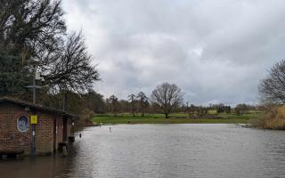 Verulamium Park has been impacted by flooding following heavy rainfall in recent days.
